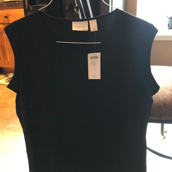 Chico’s SZ 1 Black Shirt with tags - Picture 2 of 3